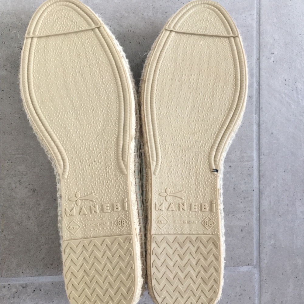 Mint Manebi Python Embossed Leather Espadrilles 38 - image 5